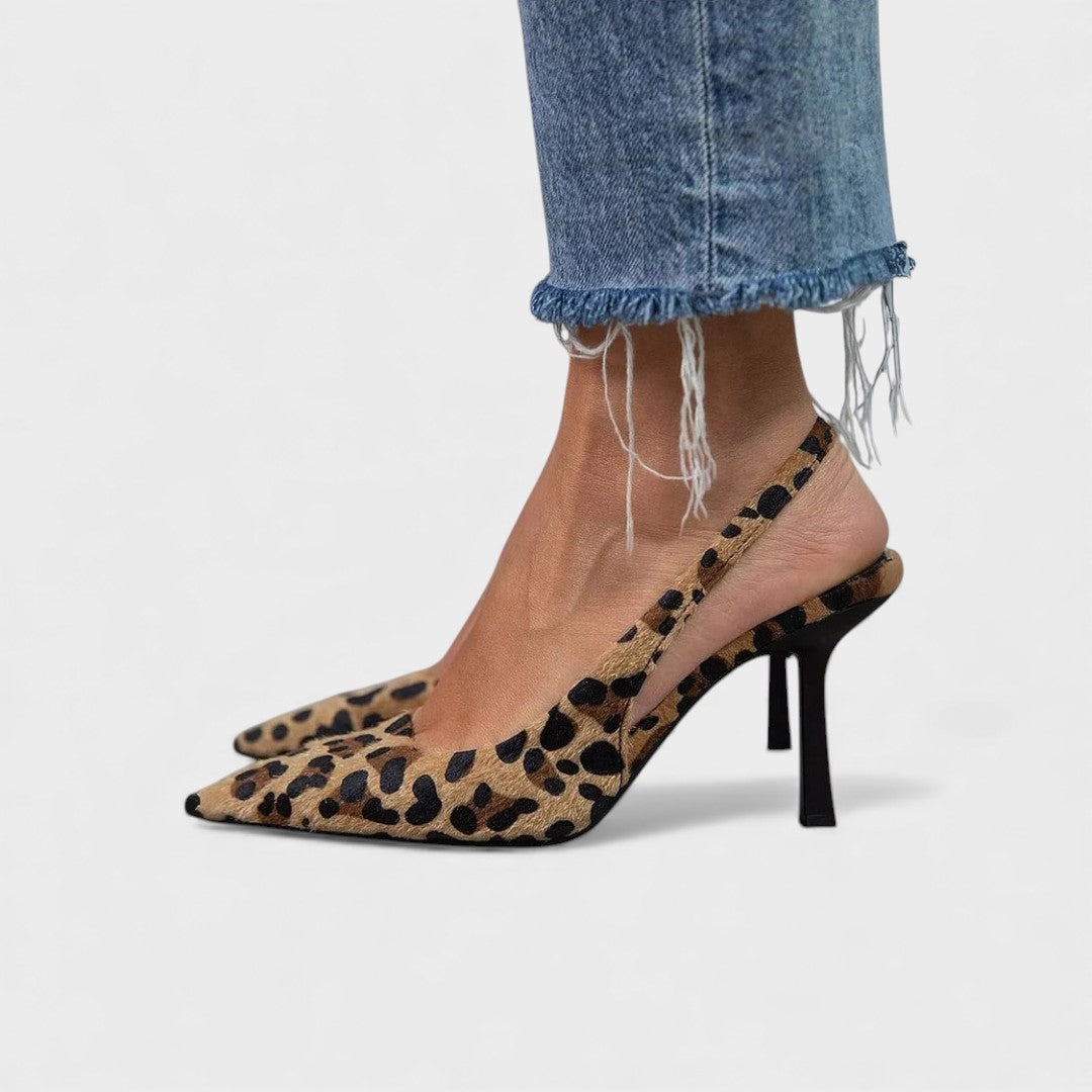 Tacones con estampado de leopardo