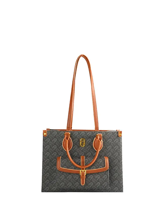 Bolso tote grande con estampado de letras estilo urbano