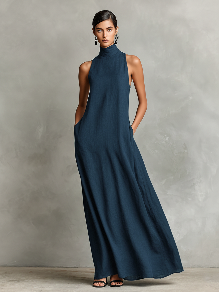 Vestido Largo Negro Minimalista