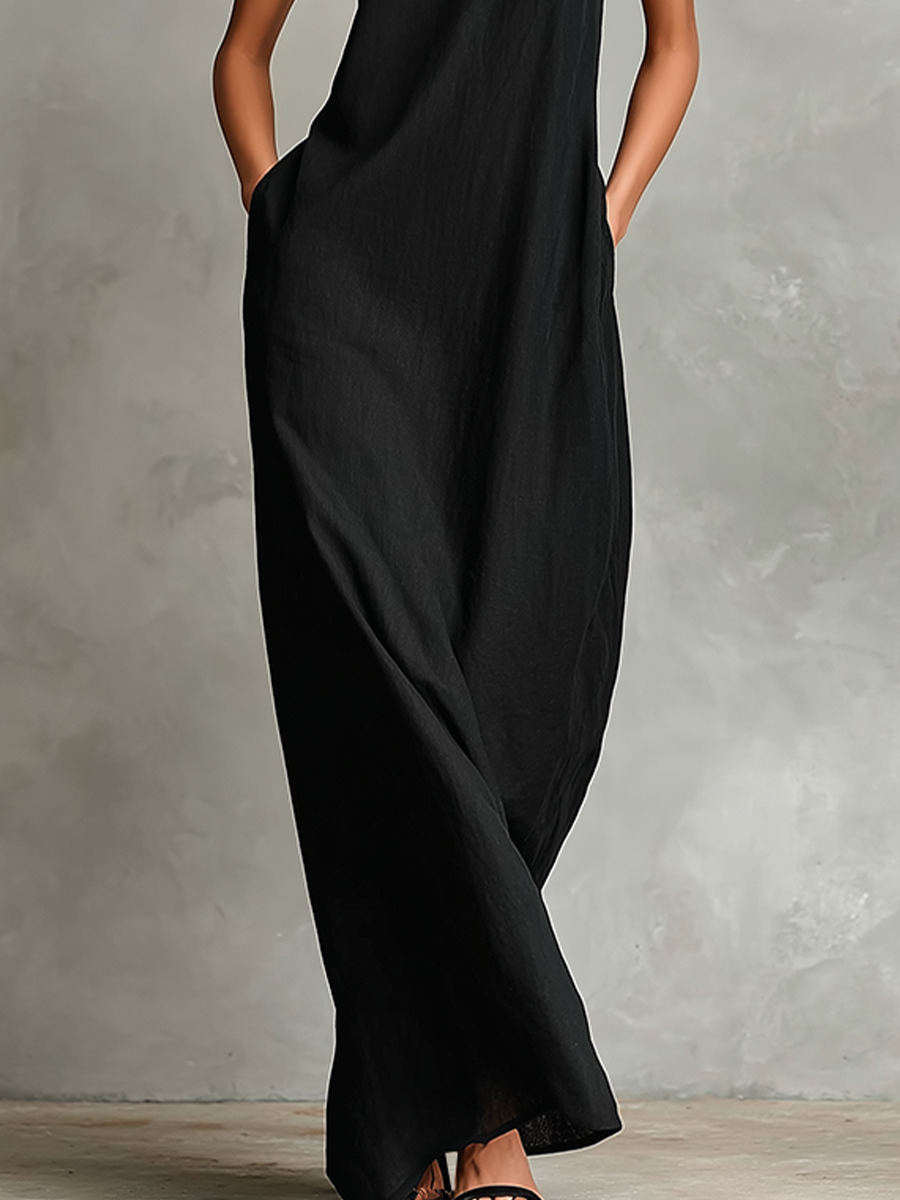 Vestido Largo Negro Minimalista