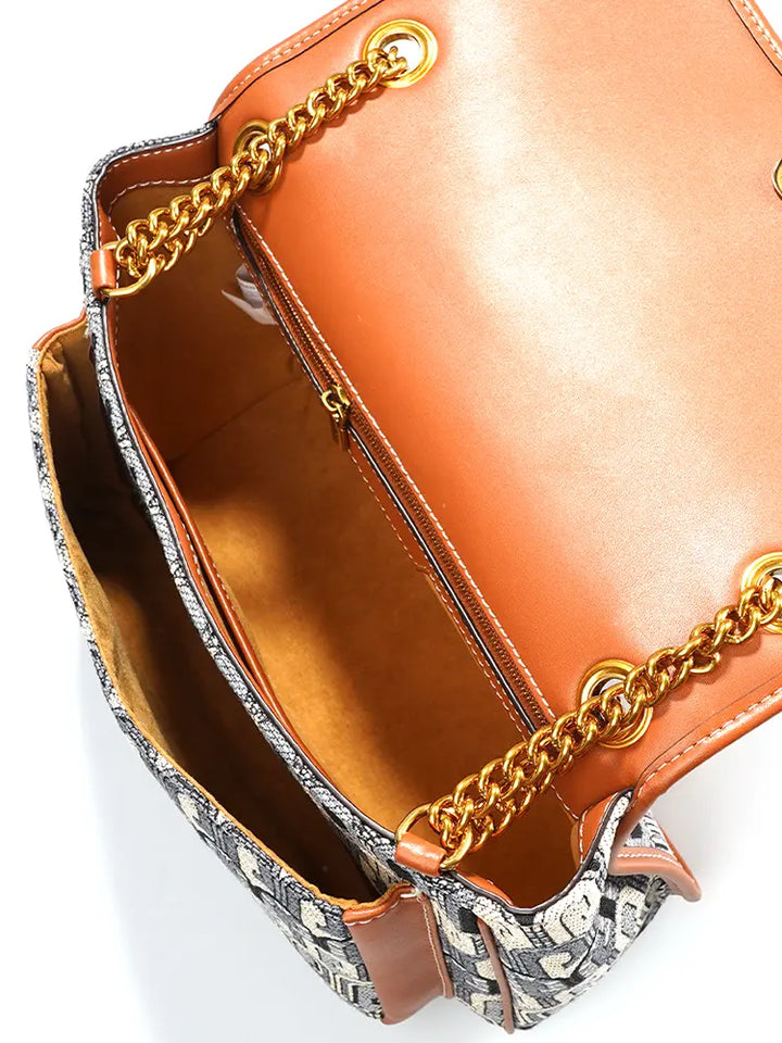 Mini bolso bandolera tipo caja en tejido G-Jacquard