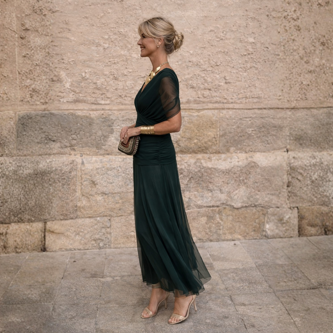Largo Vestido de Hombros al Descubierto