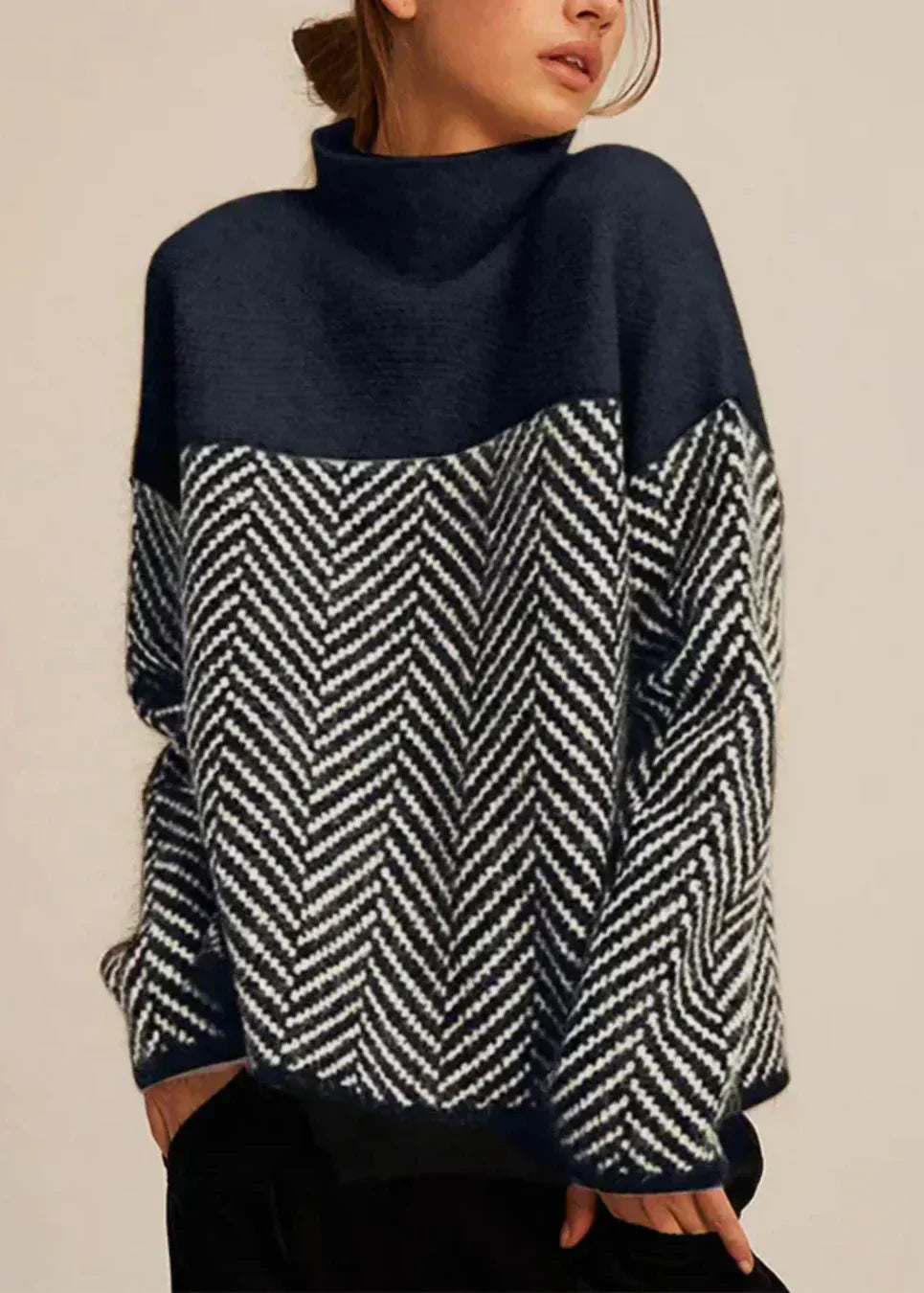 Jersey Elegante de Cuello Alto