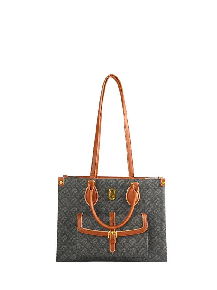 Bolso tote grande con estampado de letras estilo urbano