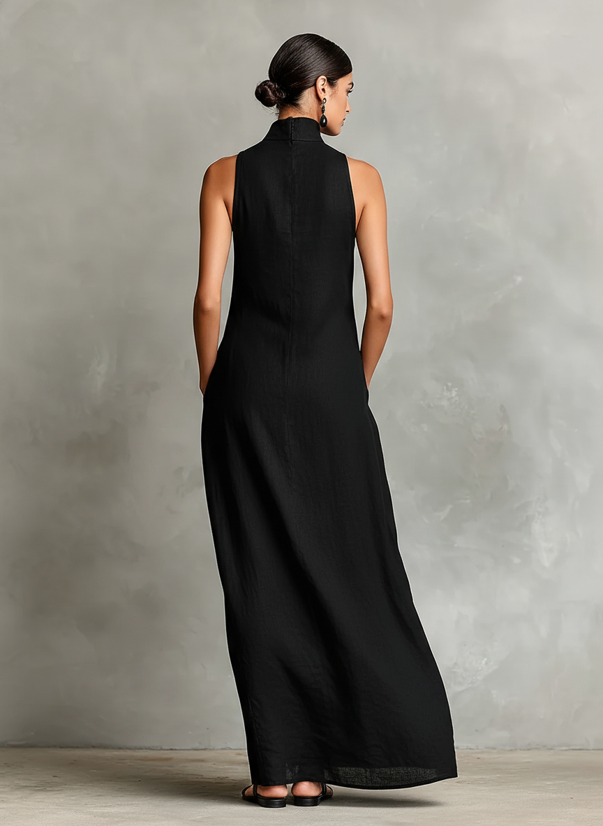 Vestido Largo Negro Minimalista