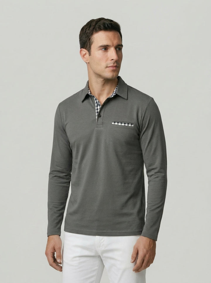 Polo Moderno de Manga Larga