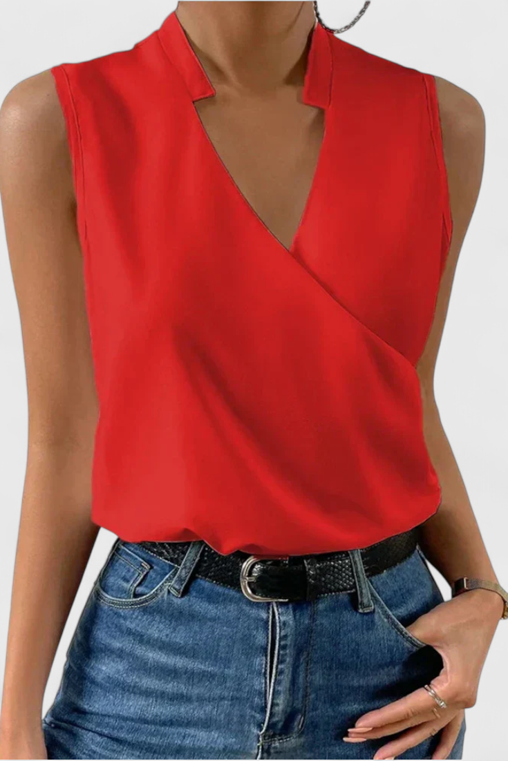 Top de Verano Suave con Escote en V