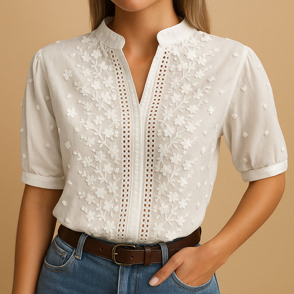 Blusa blanca con cuello