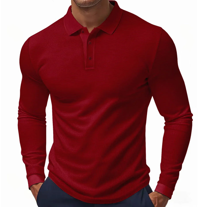 Polo Liviano con Textura de Gofre para Hombre