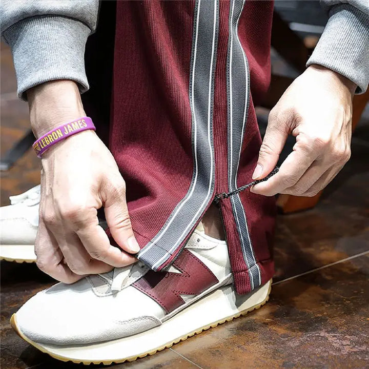 Pantalones de rayas anchos