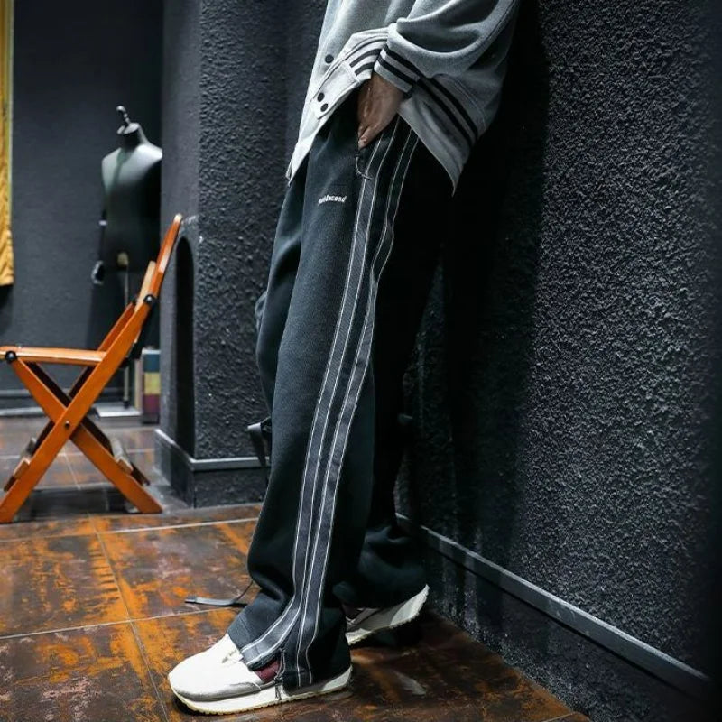 Pantalones de rayas anchos