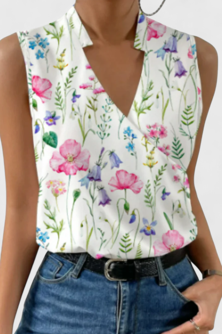 Top de Verano Suave con Escote en V