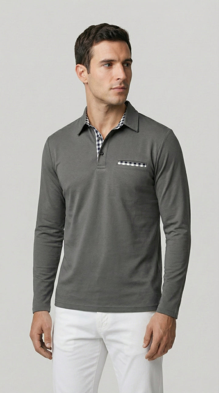 Polo Moderno de Manga Larga