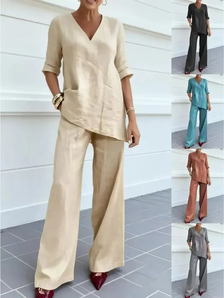 Conjunto Fluido de Dos Piezas con Pantalón Recto