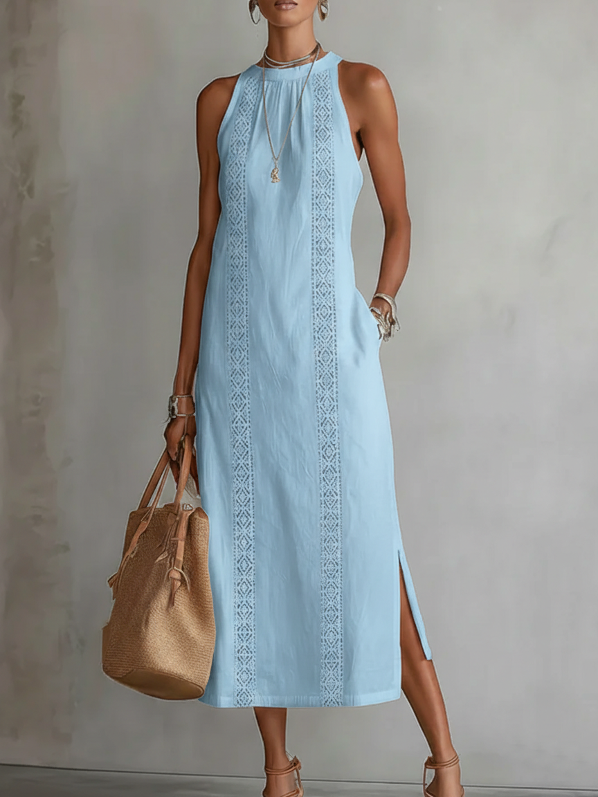 Vestido Midi de Verano con Textura Ligera