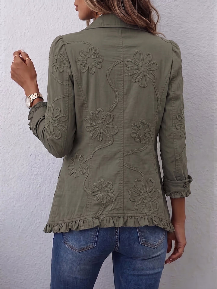 Elena | Chaqueta boho bordada con volantes