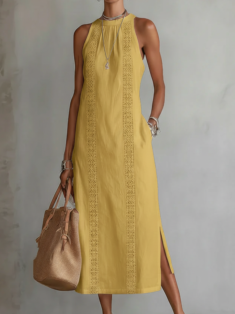Vestido Midi de Verano con Textura Ligera