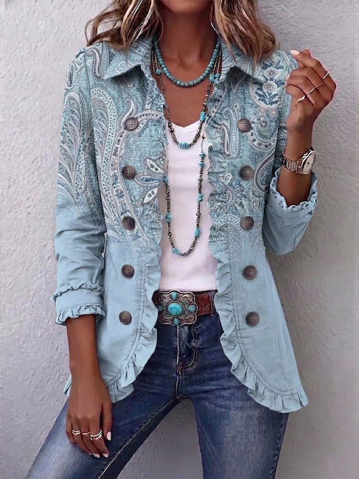 Victoria | Chaqueta boho bordada con volantes