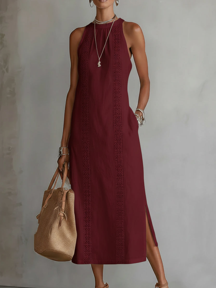 Vestido Midi de Verano con Textura Ligera