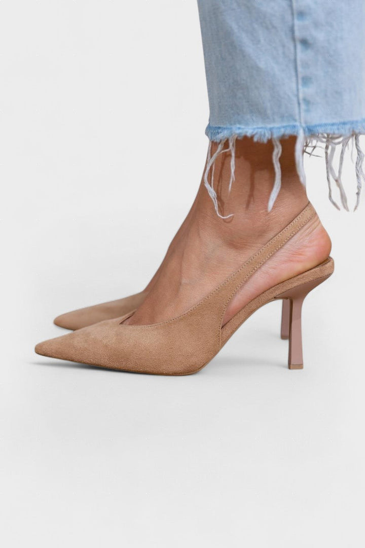 Elegantes Zapatos Slingback en Color Nude