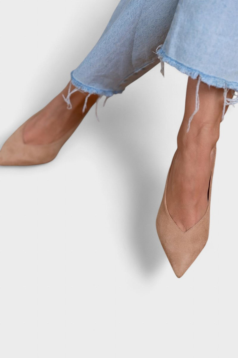 Elegantes Zapatos Slingback en Color Nude