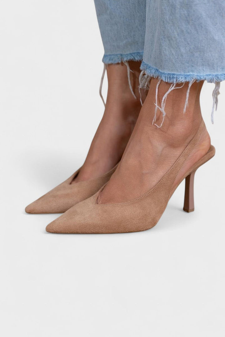 Elegantes Zapatos Slingback en Color Nude