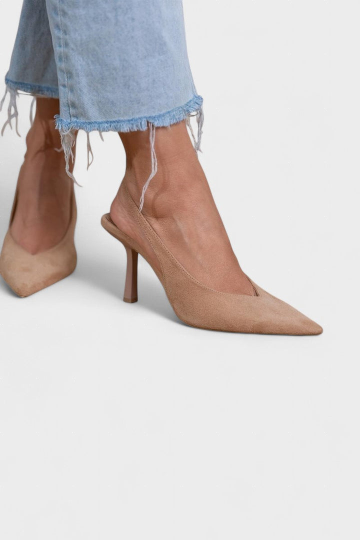Elegantes Zapatos Slingback en Color Nude